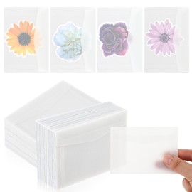 50 PCS Glassine Envelopes for Stamps, 3.9 × 2.7 Inch Glassine Paper Bags Stamp Envelopes, Clear Envelopes Stamp Collecting Supplies for Storing Photos, Stamps, Lottery Tickets, Badges, Postcards