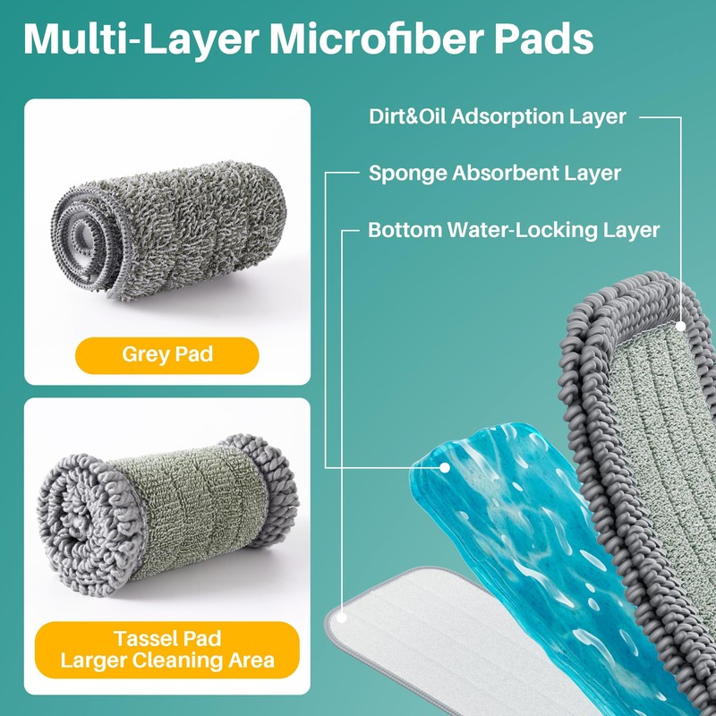 JOYMOOP Spray Mop for Floor Cleaning, Dry Wet Microfiber With
