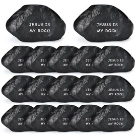 Simgoing 20 Pcs Jesus is My Rock Stress Balls Gift Christian Stress Stones