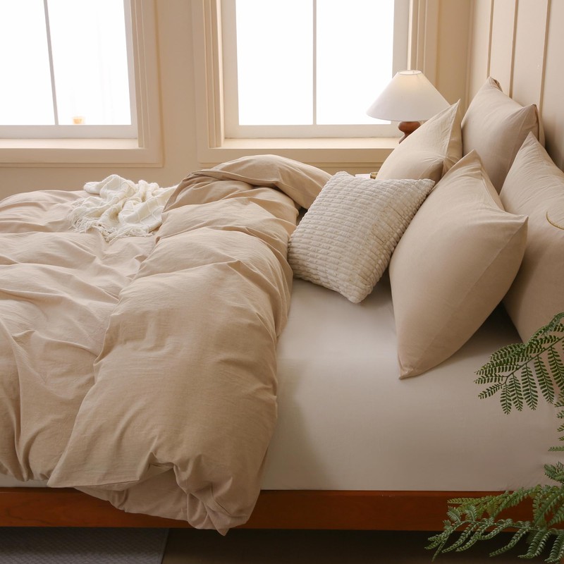 King Size Duvet Cover Set 104"×90" - 100% Washed Cotton