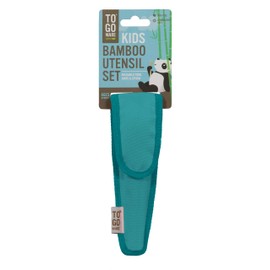 To Go Ware KIDS Bamboo Utensil Set with Recycled PET Carrying Case, Berry Blue