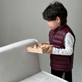 BESTORI Kids Boys Girls Winter Puffer Vest Lightweight Sleeveless Jacket with Pockets Quilted Full Zip Outerwear, Wine Red, 9-10 Years