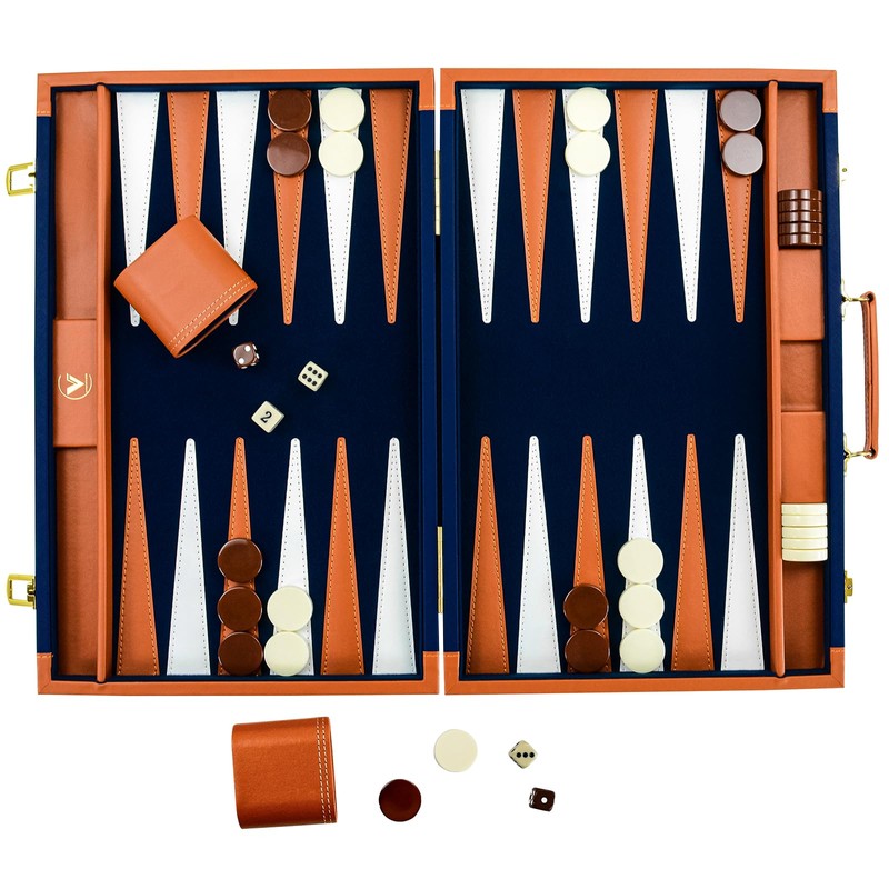 Premium Backgammon Sets for Adults, 17.5 Inch Large Backgammon Board