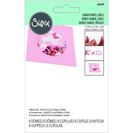 Sizzix Shaker Domes 663649, Circle, 6.4 cm, Pack of 6, Clear, One Size