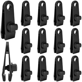 CONJURAIDE Pack of 12 Tarpaulin Clips, Black Tarpaulin Fastening Tarp Tensioner Tarp Tarpaulin Clips Tarpaulin Clips Plastic Clips Tent Tensioner for Pool Tarpaulin Banner Awnings