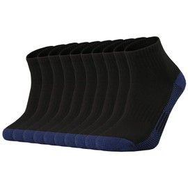 Ortis Cotton Moisture Wicking Mesh Ventilating Performance Running Cushion Low Cut Socks for Men 10 Pack