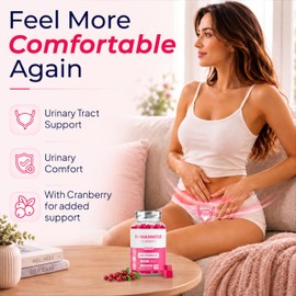 D Mannose Gummies with Cranberry – 700mg D-Mannose + 1000mg Cranberry Extract – Urinary Tract & Bladder Support – with Hibiscus Extract – Vegan, Non-GMO, Strawberry Flavour – 60 Gummies