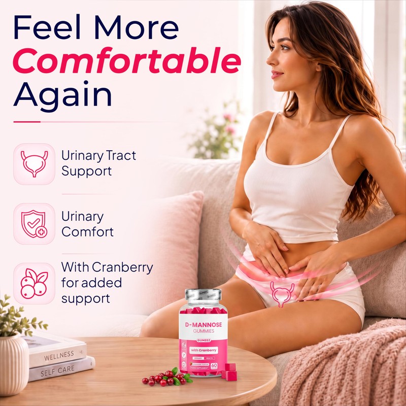 D Mannose Gummies with Cranberry – 700mg D-Mannose + 1000mg