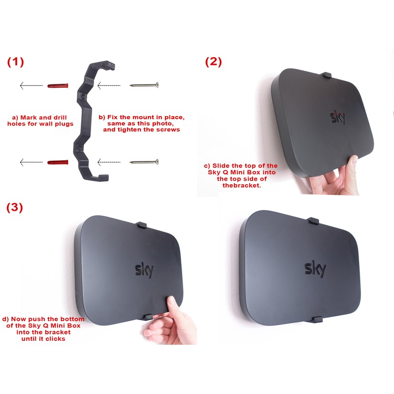 Decoralin Sky Q Mini Wall Mounting Bracket Compatible with EM150,
