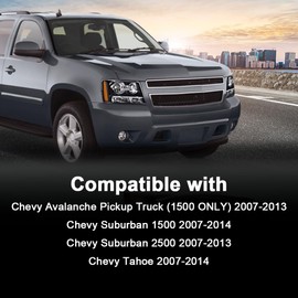 G-PLUS Headlights Assembly Compatible with Chevy Tahoe Subarban Avalanche 2007-2014 Set Pair Bumper Corner Headlamps Left & Right Clear Lens Chrome Housing Clear Reflector,faros delanteros