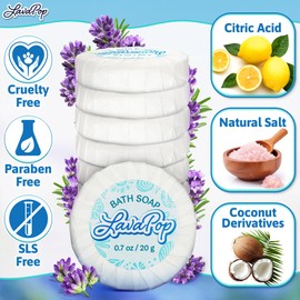 LavaPop - Bulk Hotel Soap Bars - Iris, Violet & Amber, 0.7 oz, 100 Pack - Travel Size Individually Wrapped Round Mini Bath Bars - Small Toiletries for Airbnb, Motels, Guest Rooms & Vacation Rentals