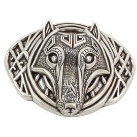 BELTINGER Belt Buckle Wolf Head 4.0 cm Buckle Interchangeable Buckle Belt Buckle 40 mm Solid Interchangeable Belt up to 4 cm, silver