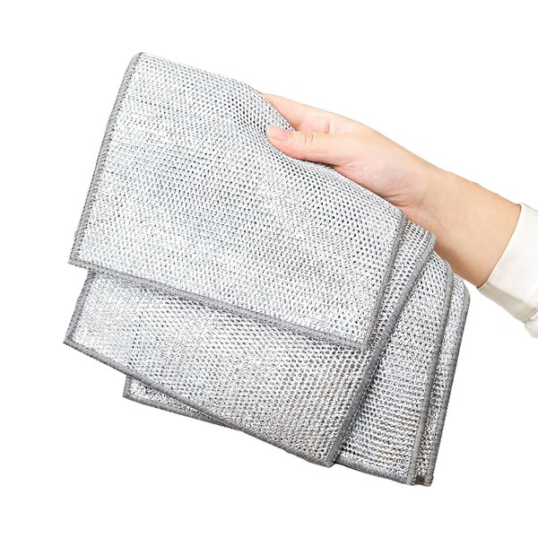 MENKEY 50 Pcs Multipurpose Dishwashing Rags, Multifunctional Non-Scratch Wire Cloth