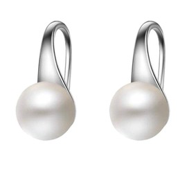 Pearl Earrings for Women,925 Sterling Silver Hook Earrings Style A