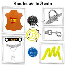 Hands Free Dog Lead. Double Ended Lead for Small Medium Large Dogs. Rope Double Dog Lead. MultiFunction Suitable for Shoulder, Waist. Made in Spain. Yellow&Cognac