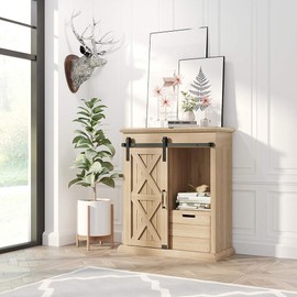 ZEKOO 2.5-8 FT Super Mini Sliding Barn Door Hardware Kit J Shape Hanger Flat Track for Cabinet TV Stand Console (2.5FT, Single Door Kit)