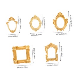 Veemoon Large Vintage Gold Antique Style Wall Picture Frames - Set of 5 Decorative Frames for Collage - for Home Decor and Displaying Memories in Elegant Retro Design
