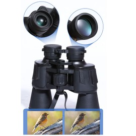 High Power 20x50 Binoculars for Adults with BAK4 Prism - HD Waterproof Portable Telescope with FMC Lens for Bird Watching Football Travel Hiking Hunting Stargazing Concerts (Black)