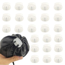 ZAHD 30 Stück Loch Kordel StopperTransparent bis Kordel 2 Loch Kordelklemme Kabelstopper Kordelstopper aus Kunststoff mit Doppelloch Sourcing Kordelklemme 2 Loch Kordelzug, Taschen, Schnürsenkel