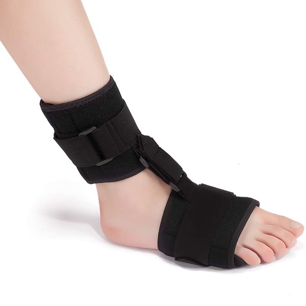 Ymiko Ankle Support Adjustable Foot Drop Brace, Ankle Corrector Brace Support Protection Correction Splint for Sprain Injury Recovery, Suitable for Left and Right Foot, Free Size