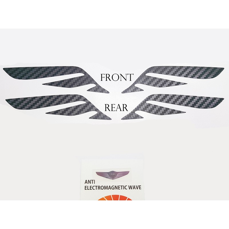 Hood Trunk Wing Emblem Carbon Sticker 2PC & Wing Metal