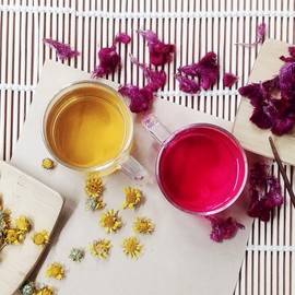 Sanhaerang Handmade Traditional Flower Tea Large Capacity Marigold Cockscomb Chrysanthemum Pansy Acacia Gujeolcho Magnolia Plum / 산해랑 수제 전통 꽃차 대용량 메리골드 맨드라미 국화 팬지 아카시아 구절초 목련 매화