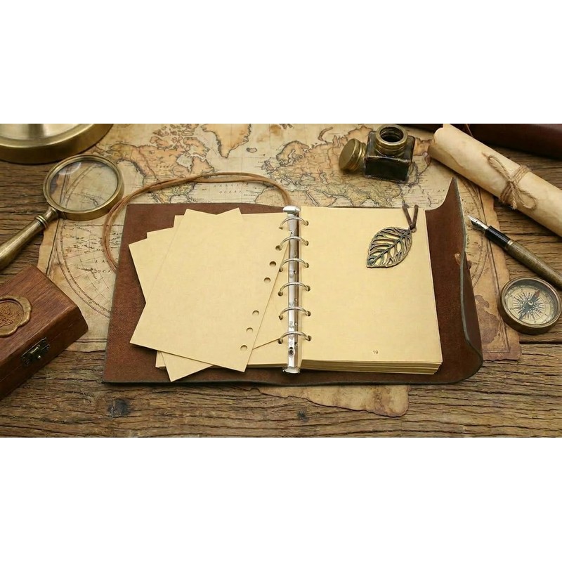 EvZ 5 Inch Mini Vintage Leather Journal, Pocket Size Refillable