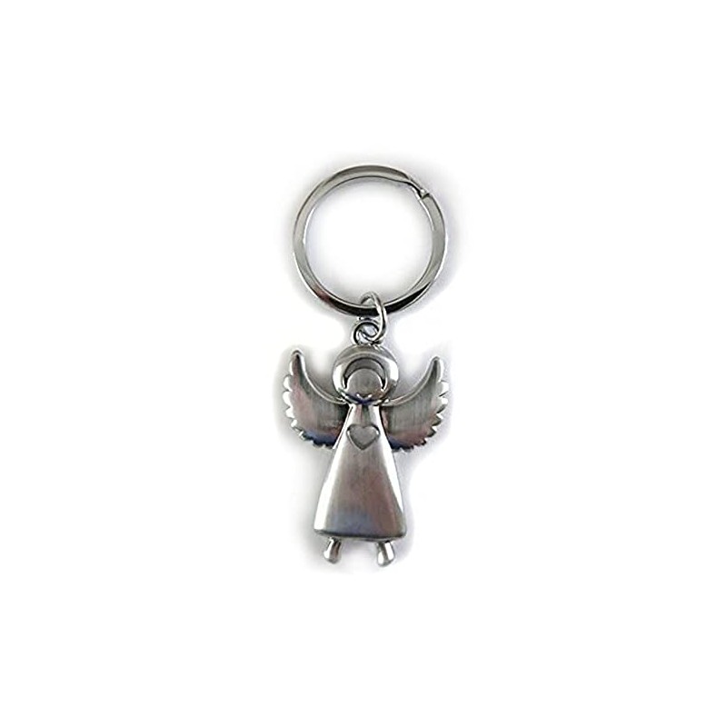 Silver Guardian Angel Keyring