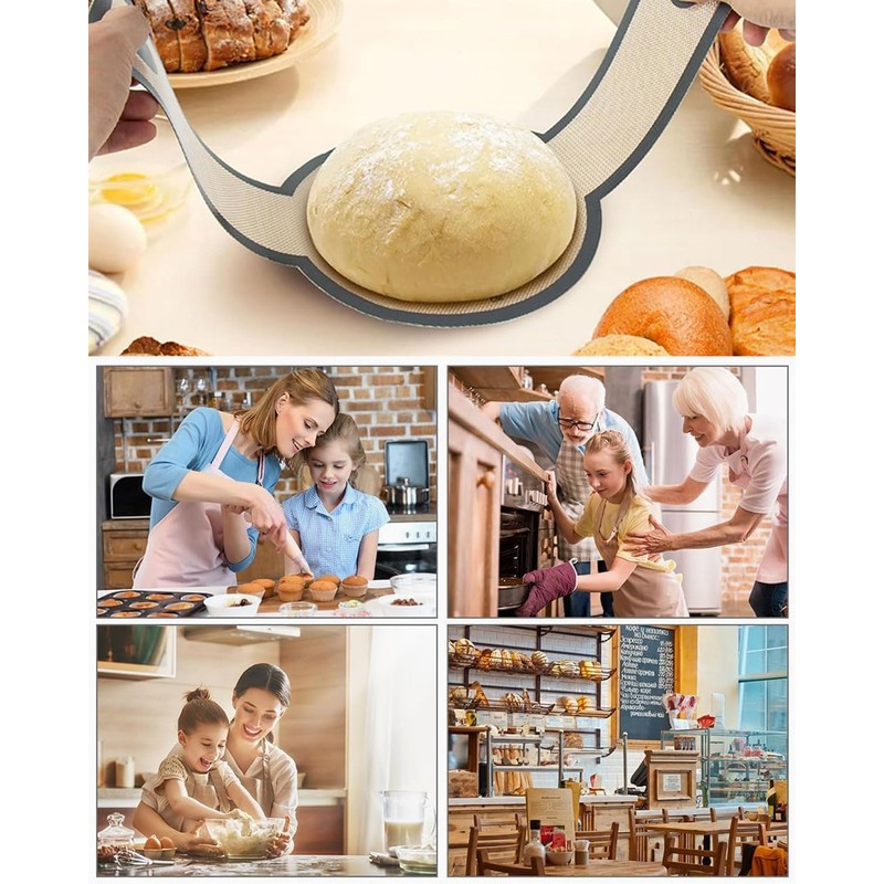 TPZORJX 2 Stück Silikon Backmatte für Dutch Oven,Wiederverwendbare Backmatte Brot
