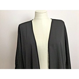 TIME AND TRU TIE FRONT Semi Sheer Black Knee Length Robe/Cover Sz L/XL