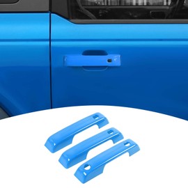 PDKLIN for Bronco Door Handle Cover Trim Light Blue Fit for Ford Bronco 2021 up Light Blue Exterior Accessories 3pcs