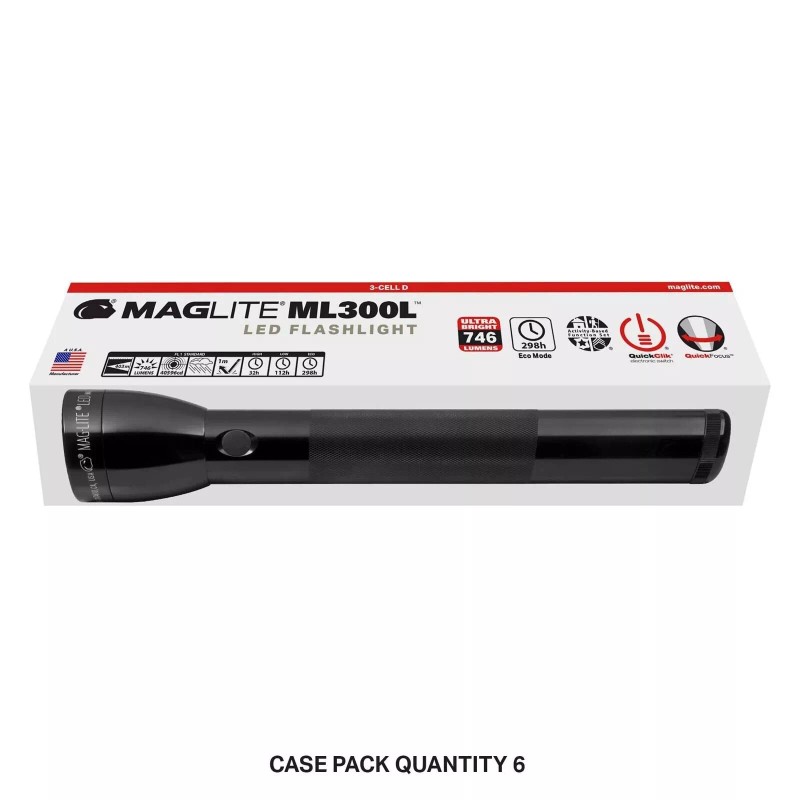 Mag-Lite MagLite Flashlight ML300L LED 3-Cell D Display Box, Color
