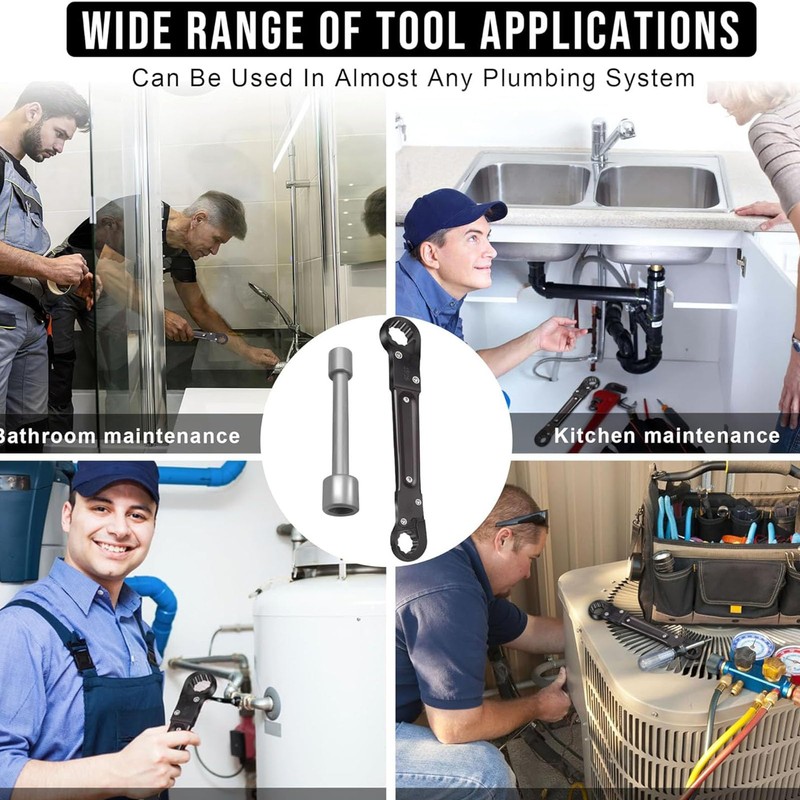 Angle On Wrench, Angle Stop Compression Ring Removal Tool, Multifunctional