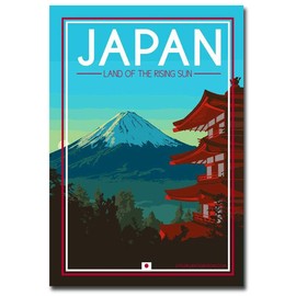 Japan Mt Fuji Travel Vintage Art Refrigerator Magnet Size 2.5" x 3.5"