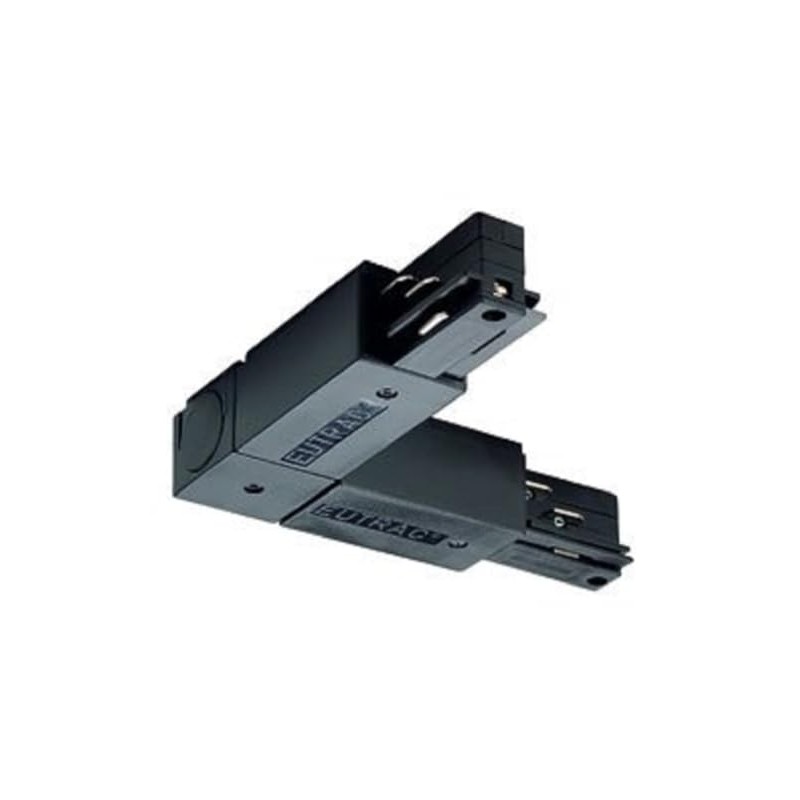 SLV Eutrac L-Connector Grounding Outside, Black