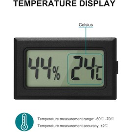 Rojuna 5-Pack Mini Thermometer Hygrometer, Small Digital Electronic Temperature Humidity Meters Gauge Indoor LCD Display Celsius for Humidors, Greenhouse, Garden, Cellar, Fridge, Mason Jar