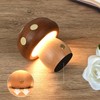 Richaa Wooden Mushroom Lamp - Rechargeable Touch Mushroom Night Light,