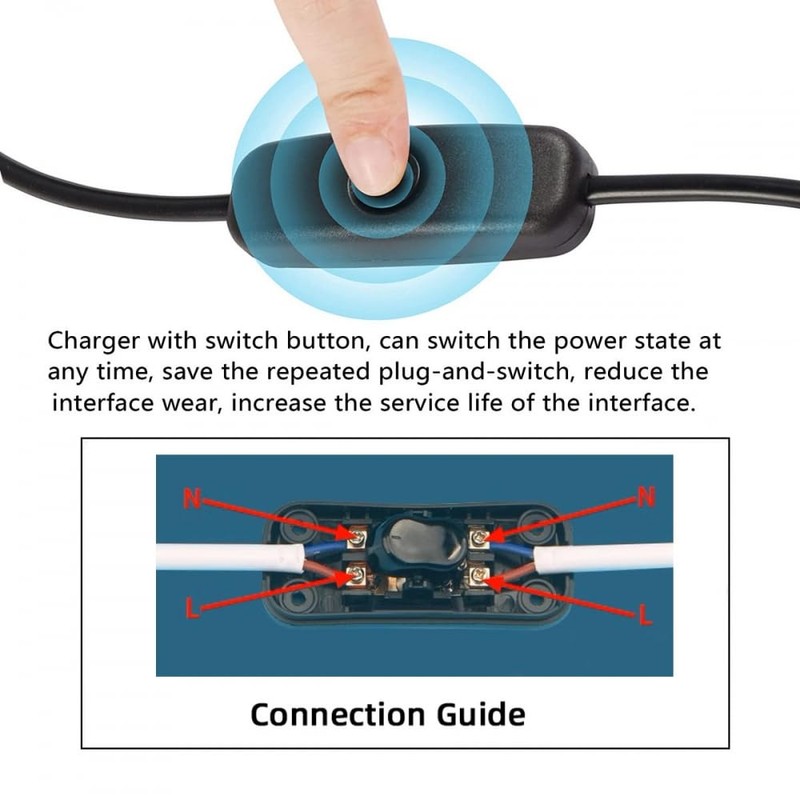 CY Switch Universal Interruptor 318 Switch Cord Inline On-Off Switch