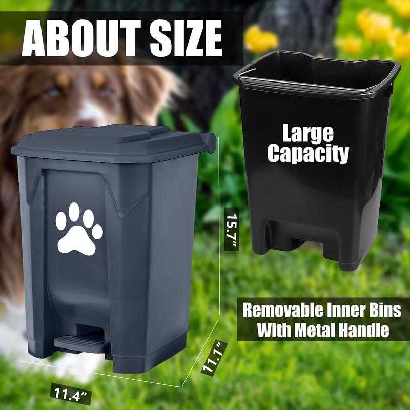 tebiete Dog Poop Trash Can Outdoors Pet Waste Station with