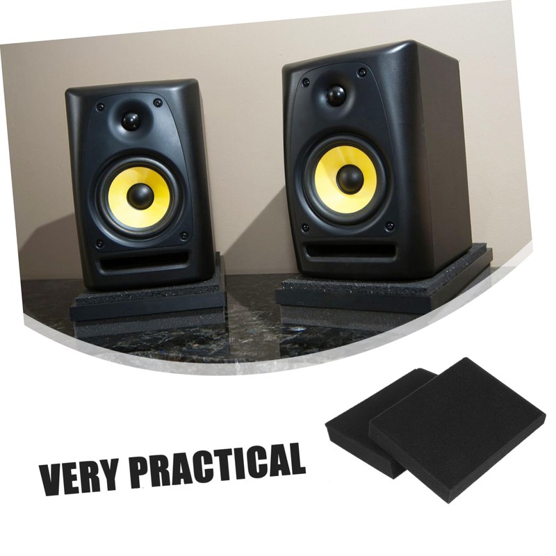 Sosoport 2Pcs Small Speaker Isolation Pads High Density Foams Cushion