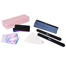 AMT - 42 Pieces Professional Nail Kit | 5 in 1 Manicure Set | 20 pcs Nail Polish Remover Pads + 20 pcs Round Black Nail Files 100/180 + 2 pcs Callus Remover for Feet | Plus with Gift Box.