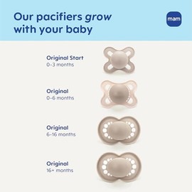 MAM - Chupetes originales de día y noche, chupete de 0 a 6 meses, silicona sin BPA, brilla en la oscuridad, lo mejor para bebés recién nacidos, desarrollado con expertos médicos, 4 unidades