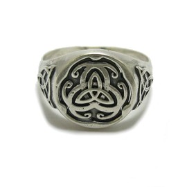 Sterling silver Celtic men's ring solid hallmarked 925 Triskelion R001790