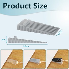 GeeRic 6 Piezas Tope de Puerta de,Tope de Puerta de Goma Antideslizante, Apilable,Cuña de Tope de Puerta, Resistente para La parte Inferior de La Puerta, Protege Paredes, Pisos,Gris