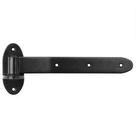 MOUNTAIN_ARK 4 Pack 12" Black Strap Gate Hinges, Heavy Duty T Shape Lift Off Hinge for Shed Barn Fence, 3/16" Thick