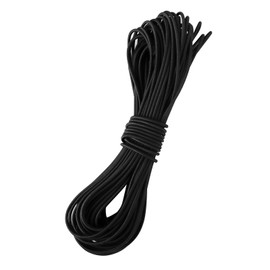 BigKego 20 m x 3 mm Rubber Cord, Black Rubber Band, Round Rubber Cord, Elastic Cord, Expander Rope, Tarpaulin Rope, Tension Rope for Tent, Backpack, Hat Rubber, Clotheslines, Shoelaces