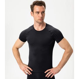 Black Compression Shirts Men Cool Dry Workout Running Shirts Sports Baselayer Undershirts