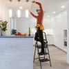 SEGAWE 3 Step Ladders Folding Step Stool Anti-Slip Pedals Compact
