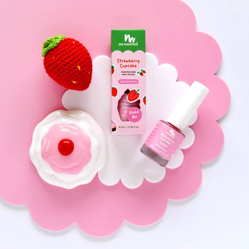 No Nasties Kids Scented Nail Polish - Strawberry Cupcake, Pastel