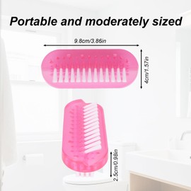 4pcs Nail Brushes, Two Sided Portable Fingernail Soft Stiff Bristles Brush Easy to Hold Nail Cleaning Scrubbers for Men Women Kids (Purple, Pink, Orange, White)
